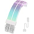 Sirlyr 8 Pin RGB GPU Cable,2 x 8Pin (6+2) PCIE RGB PSU Cables 5V 3Pin ARGB Graphics Card Power Supply Extension - for PC Build,Four Sides Lighting Strips White Style