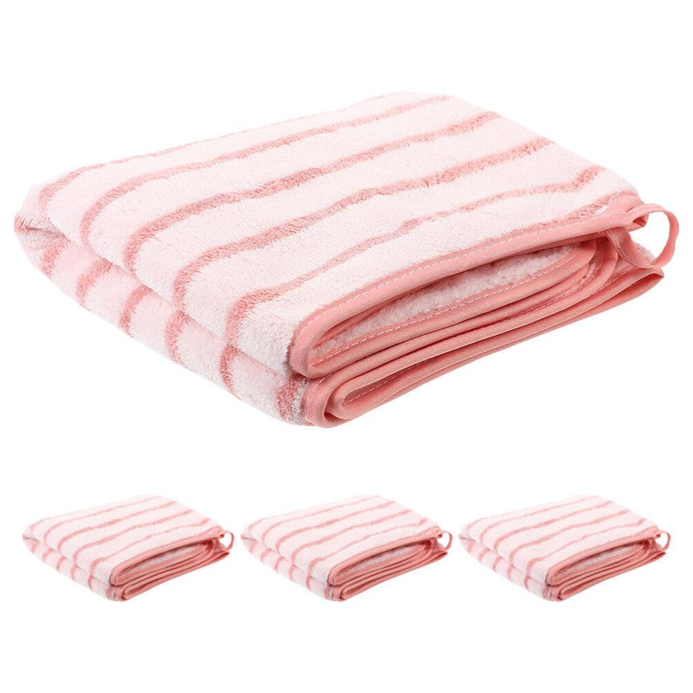 ABOOFAN Coral Fleece Bath Towels 29X12.8 Inch Soft Absorbent Large Washcloths Set of 4 for Home Bathroom Spa and Hair Wrap