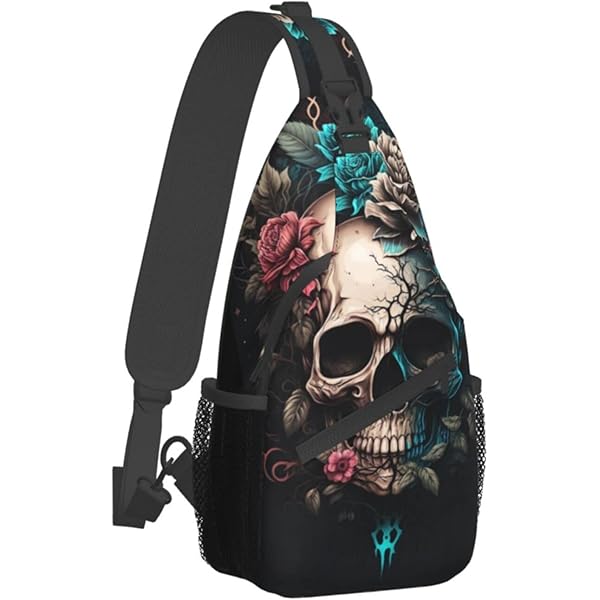 Amazon.com | Krirteh Flowers And Skulls Sling Bag For Women  display picture 3