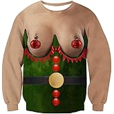uideazone Mens Ugly Christmas Sweatshirts Funny 3D Graphic Long Sleeve Pullover Shirts