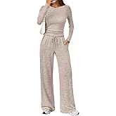 LILLUSORY Womens 2 Piece Matching Lounge Sets 2025 Fall Fashion Knit Sweater Airport Travel Vacation Outfits Gym Sweatsuits