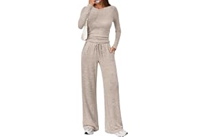 LILLUSORY Womens 2 Piece Matching Lounge Sets 2025 Fall Fashion Knit Sweater Airport Travel Vacation Outfits Gym Sweatsuits