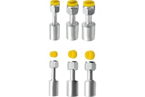 BTROVIA 6PCS Air Conditioning #6#8#10 Sliver AC Fitting Set Fits For Female Oring Beadlock (straight)