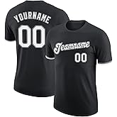 Custom Baseball Design T-Shirts Team Jersey Personalized Sports Uniform Customized Tee Name & Number for Men Women Youth