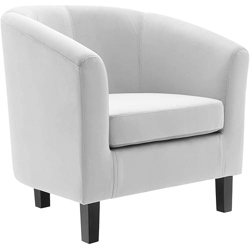 Modway Prospect Performance Velvet Living Room Lounge Armchair in Light Gray