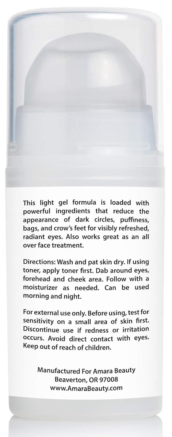 Eye Cream Gel for Dark Circles and Puffiness with Peptides & Hyaluronic Acid.5 fl. oz.: Beauty