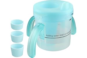 Generturbo Dysphagia Cup for Adults with Difficulty Swallowing, Sippy Cup for Elderly Spill Proof 5cc, 10cc, 15cc, No Spill Slow Flow Regulating Drinking Cup to Prevent Choking (Transparent Blue)