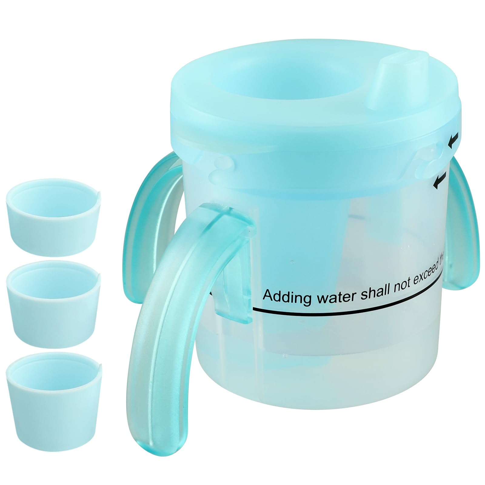 Photo 1 of Generturbo Dysphagia Cup for Adults with Difficulty Swallowing, Sippy Cup for Elderly Spill Proof 5cc, 10cc, 15cc, No Spill Slow Flow Regulating Drinking Cup to Prevent Choking (Transparent Blue)