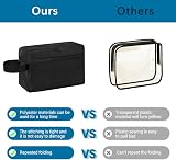 lmytdo Toiletry Bag for Men Waterproof Travel Wash Bag with Handle Black view 4
