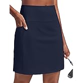 PINSPARK 19" Knee Length Skorts for Woman UPF 50+ Golf Skirts High Waisted Athletic Tennis Pickleball Skort with 4 Pockets