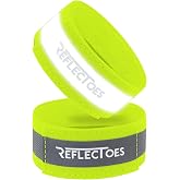 ReflecToes Reflective Ankle Bands and Arm Bands, Hi Vis Wristbands &amp; Straps | Adjustable 5-16 in Reflective Wristbands &amp; Leg Straps for Night Walking, Running, Cycling, Neon Yellow Hi Visibility Gear