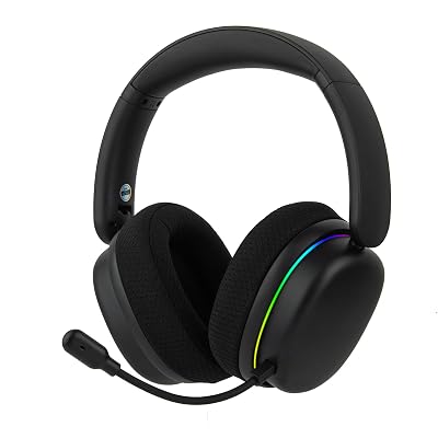 EPOMAKER X Aula G7 Pro Wireless Gaming Headset, Dual Mode BT5.3 & 2.4GHz, 7.1 Surround Sound, 80+ Hour Battery, RGB Light, with Noise Canceling Mic for PS5, PS4, Switch, PC (Black)