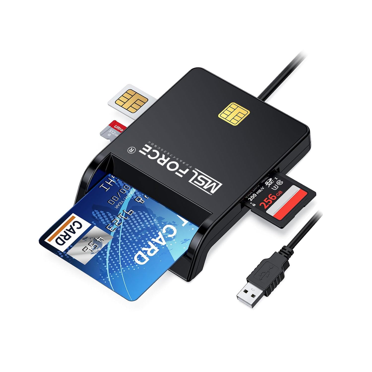 安心の日本企業 4in1 ICカードリーダー マイナンバー対応 USB-A IC SD MMC TF microSD SIM 確定申告 icカードリーダーライタ USB接続型 簡単接続 ICチップ 住民基本台帳カード 国税電子申告 納税システム Windows mac 日本語説明書付き scr306-1 (4in1対応, 単品) の商品画像