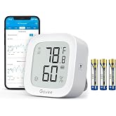 Govee WiFi Thermometer Hygrometer H5103 with Electronic Ink Display | Temp and humidity monitor with alert, 2.4G WiFi &amp; Bluetooth, 2-yr data export. For bedroom, wine cellar, basement