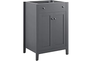 Modway EEI-3875-GRY Nantucket Bathroom Vanity Cabinet, 24" Sink Basin Not Included, Gray