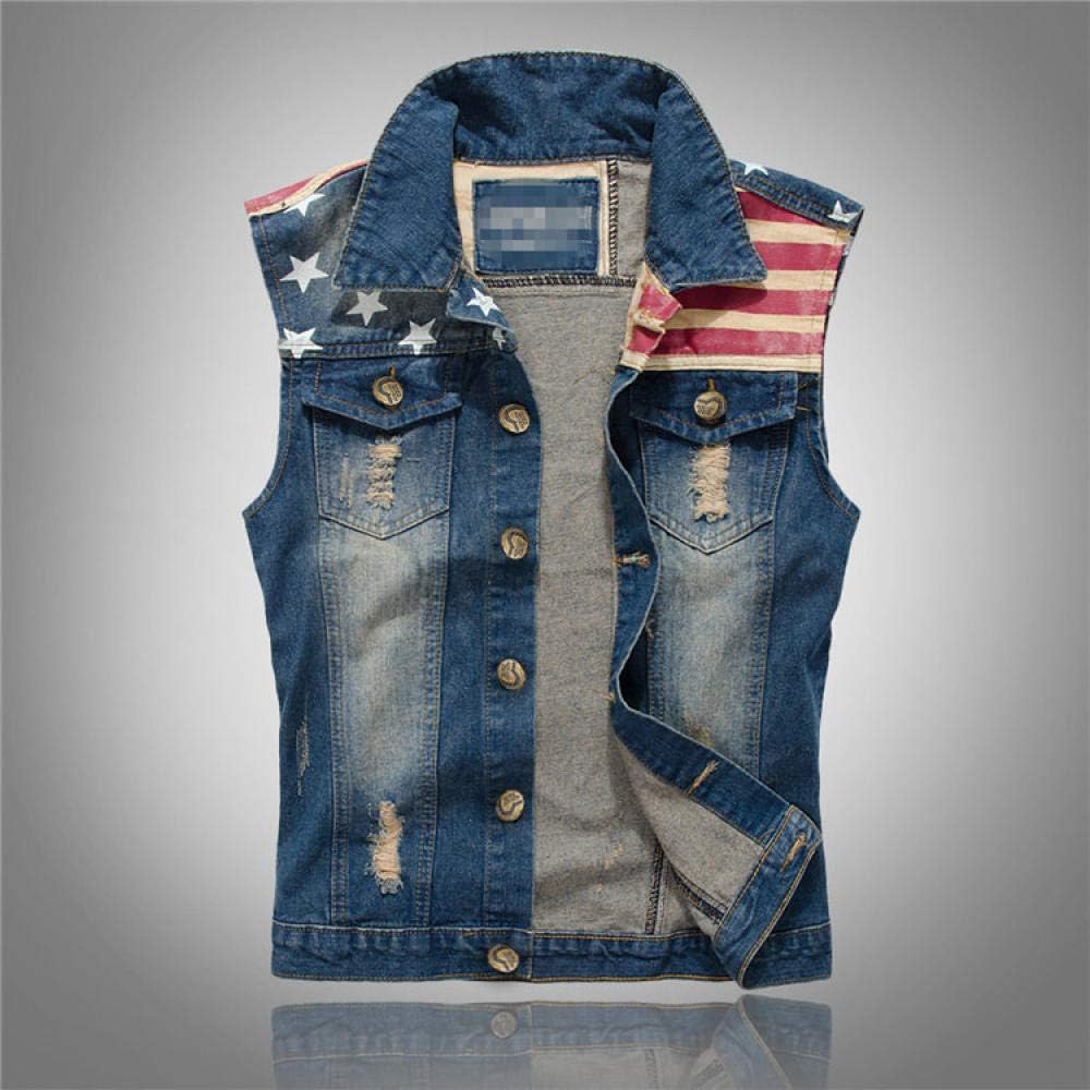 WQDS Trendy men's plus size denim vest men's denim vest waistcoat