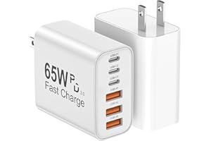 USB C Charger Block 65W, 2Pack 6-Port Type C Fast Charging Blocks PD USBC Plug Adapter + QC USB Wall Charger Cube Multiport B