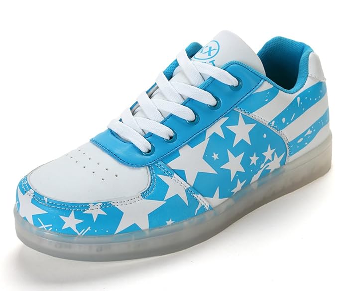 Honeystore Unisex-Erwachsene LED Schuhe 7 Farben USB Aufladen LED Leuchtend Sport Schuhe Sportschuhe LED Sneaker Turnschuhe f