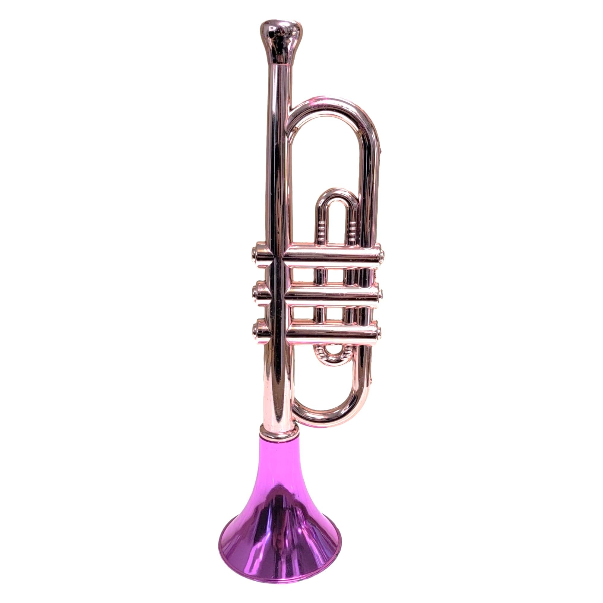 Metallic Trumpets (13 Inch) Plastic Noisemaker Music Toys for Kids Instruments Noise Makers for Birthday Parties Favors Sports Mardi Gras (1 Metallic Trumpet (Random Color))