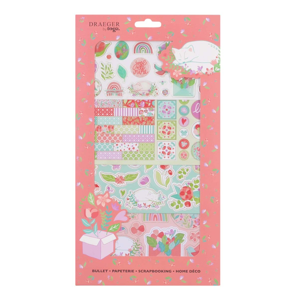 Toga Cut Out Stickers, Pink and Green, 17 x 31 cm