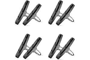 Alritz Bike Brake Pads Set, 4 Pairs Road Mountain Bicycle V-Brake Blocks Shoes with Hex Nut and Shims, No Noise No Skid, 70mm