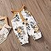 Newborn Baby Girls Round Collar Sleeveless Floral Romper Harem Cropped Pants (1-3months, Floral)