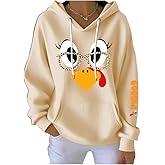 Women's Thanksgiving Turkey Print Hoodie Thanksgiving Gobble Turkey Sweatshirt