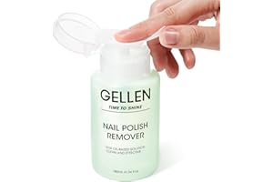 Gellen Nail Polish Remover, Non Acetone Nail Polish Removal for Regular Nail Polishes, Jasmine Scent Healthy Nail Polish Remover with Easy Push-down Pump, 6.09 Fl Oz