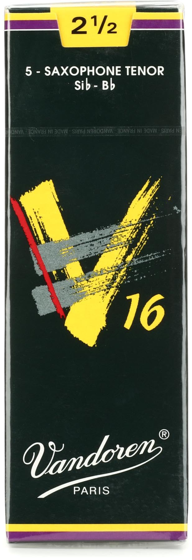 Vandoren V16 Tenor Saxophone Reeds - Box of 5 - Strength 2.5