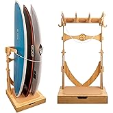 LISS Spirit Surfboard Rack Stand Holder for 3 & 4 Boards, Indoor Storage Display for Longboard, Shortboard, Snowboard, Wakeboard, Skateboard Up to 10Ft Long