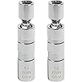 bylikeho Spark Plug Socket Set,14mm&16mm Magnetic Swivel Spark Plug Socket,Car Accessories Thin Wall 3/8" Drive Spark Plug Socket Removal Tool,12-Point,360-degree Rotation,Compatible with Motorcycle
