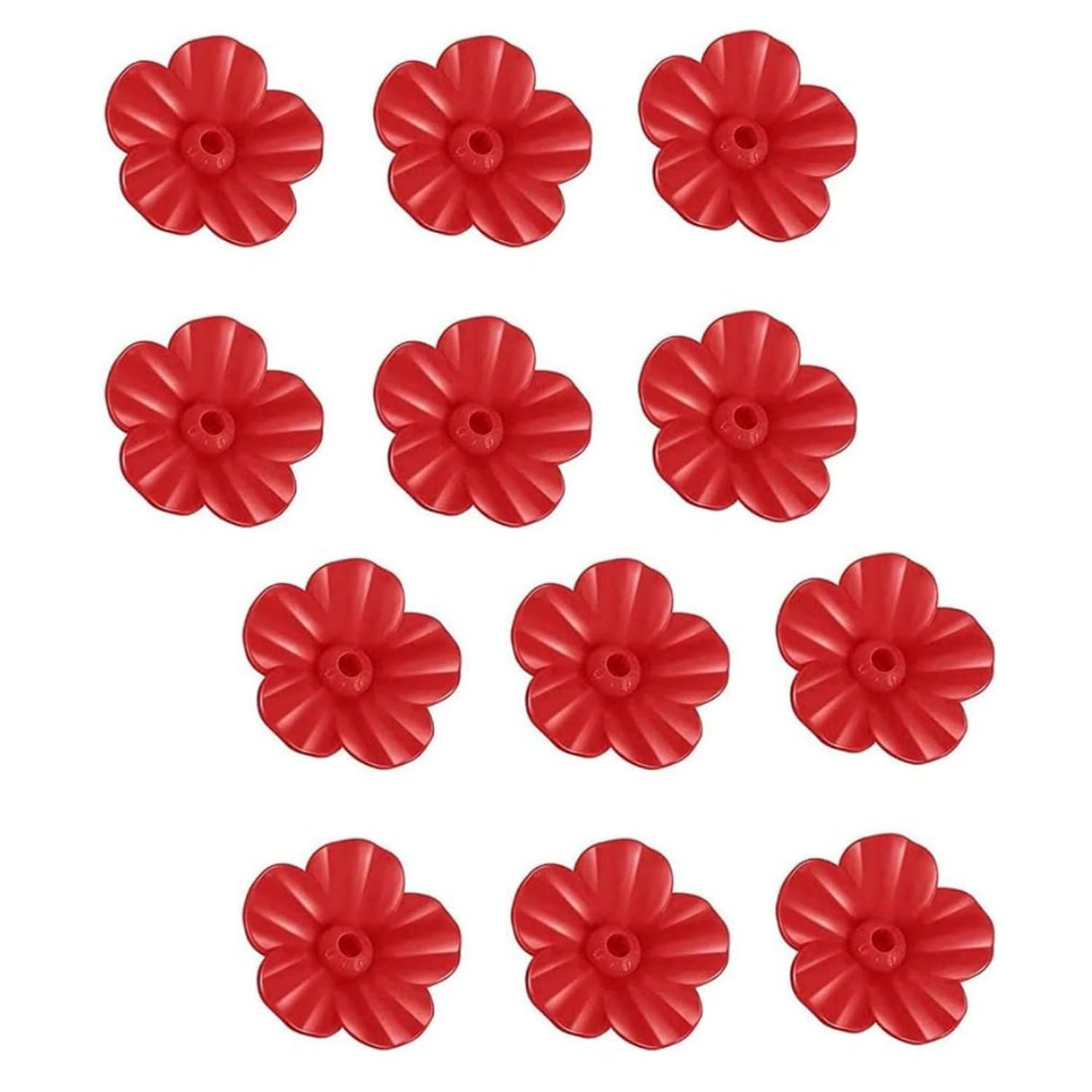 Photo 1 of 12 PCS Red Hummingbird Feeder Replacement Flowers,Plastic Decorative Flower Feeding Replacement Parts for Hummingbird Feeder Outdoors, Slices Window Hanging Bird Feeder,Wild Bird Feeders