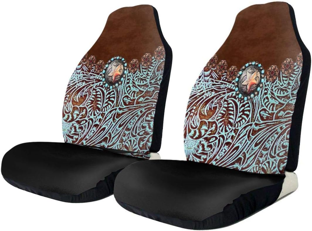 KAIYANJIXIE Western Turquoise Tooled Leather Rustic Star