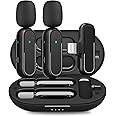 PASABIT Wireless Lavalier Microphone for iPhone iPad, Lapel Mics Plug-Play 2.4G Ultra-Low Delay Built-in Noise Reduction Chip 36H Working Time for Video Recording Interview Podcast Vlog YouTube