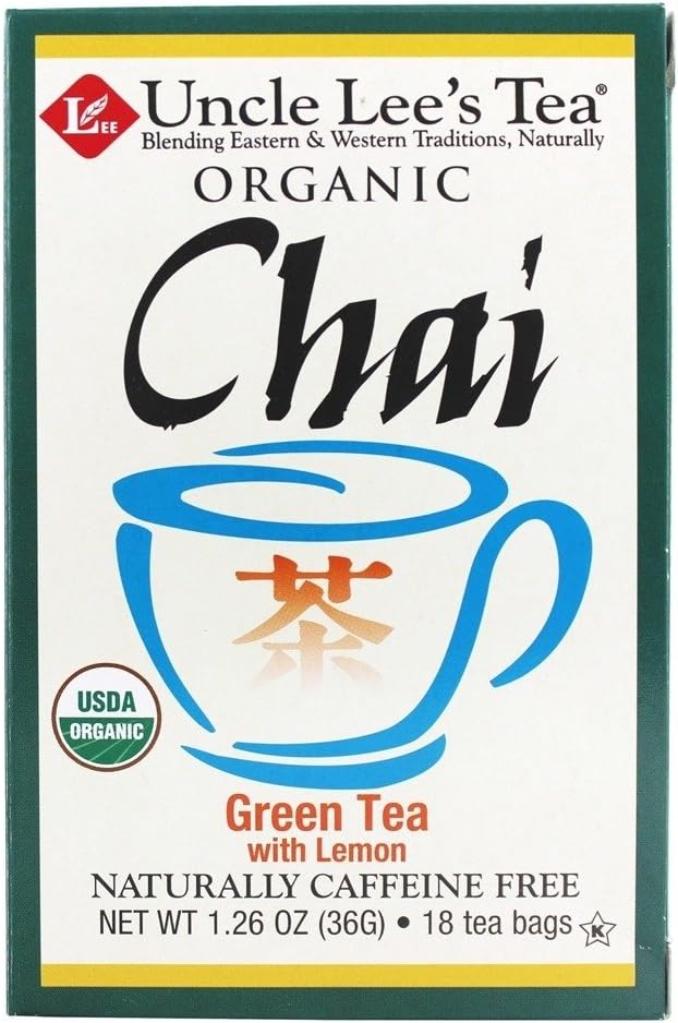 Uncle Lee's Tea Organic Chai Green W/ Lemon (18 ct) Amazon.co.uk Grocery