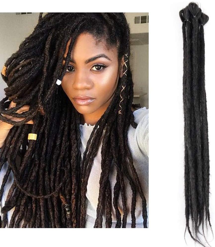 Handmade Dreadlocks Extensions 5 Strands/Pack Synthetic Kanekalon Crochet Dreadlocks Hair 20 Inch Braiding Hair
