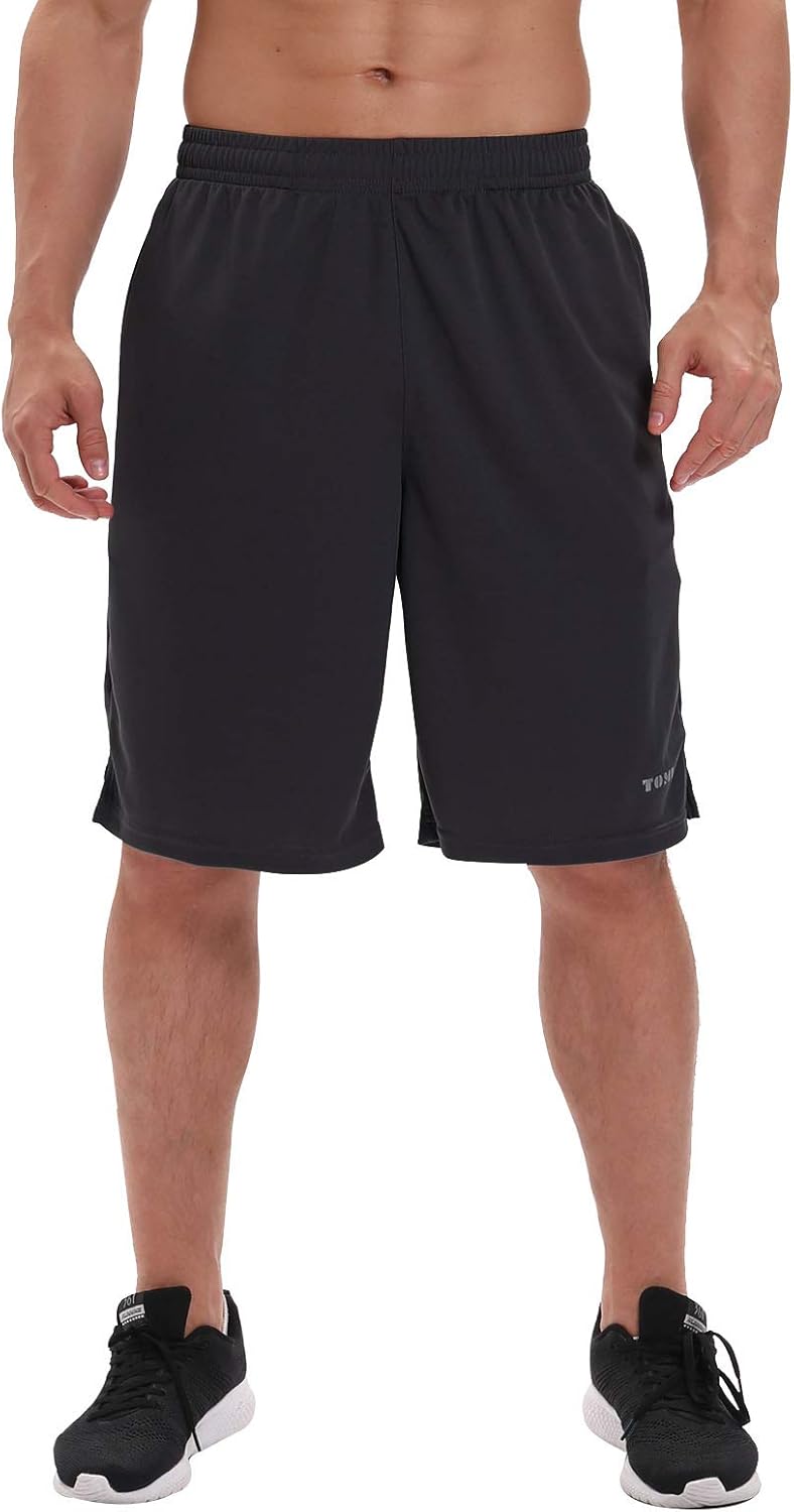 Tomic Men's Athletic Basketball Shorts mesh Loose-Fit Performance Sports Workout Training Shorts Zipper Pockets: Clothing
