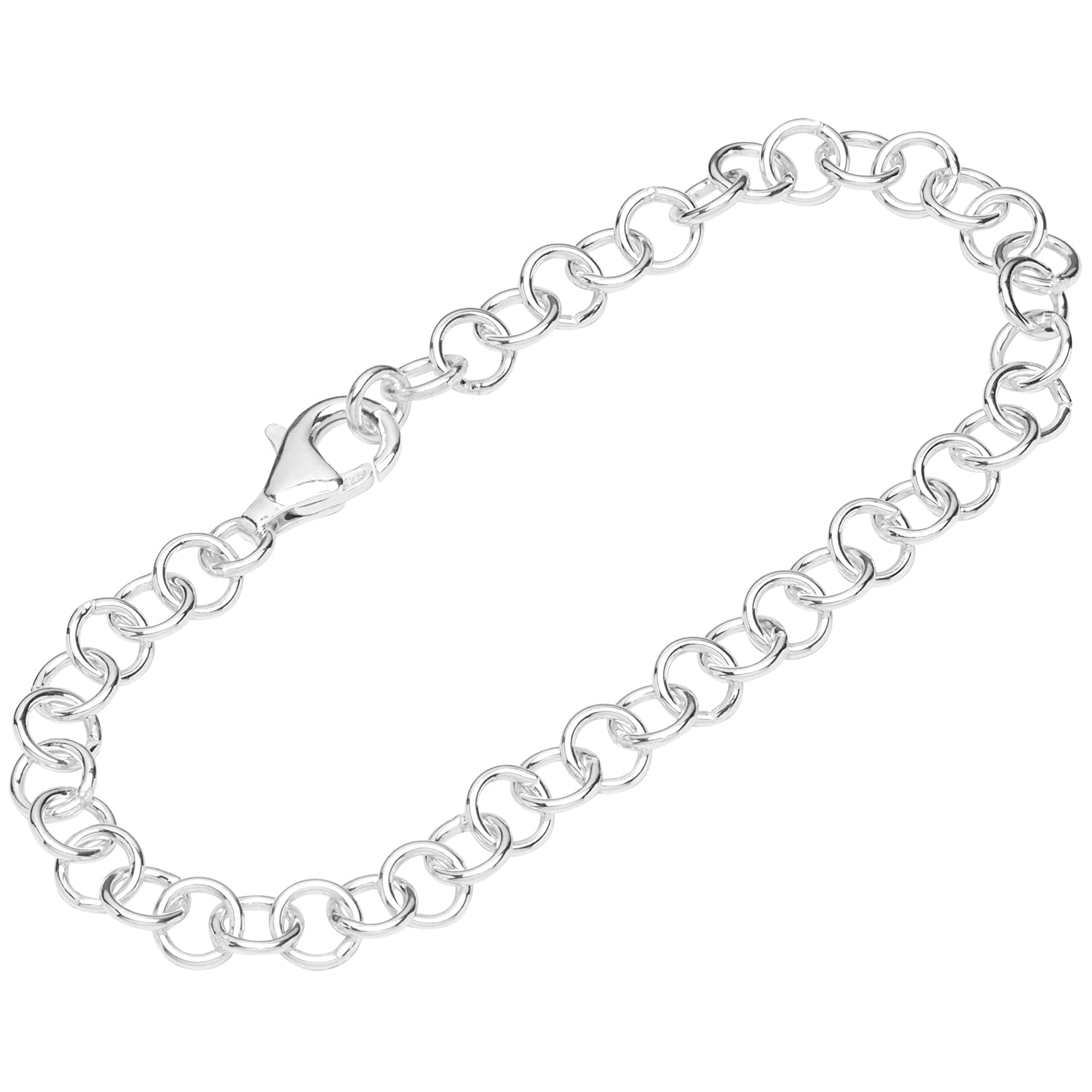 NKlaus bracelet 925 Sterling Silver 19cm anchorchain round ladies bracelet chain 12696