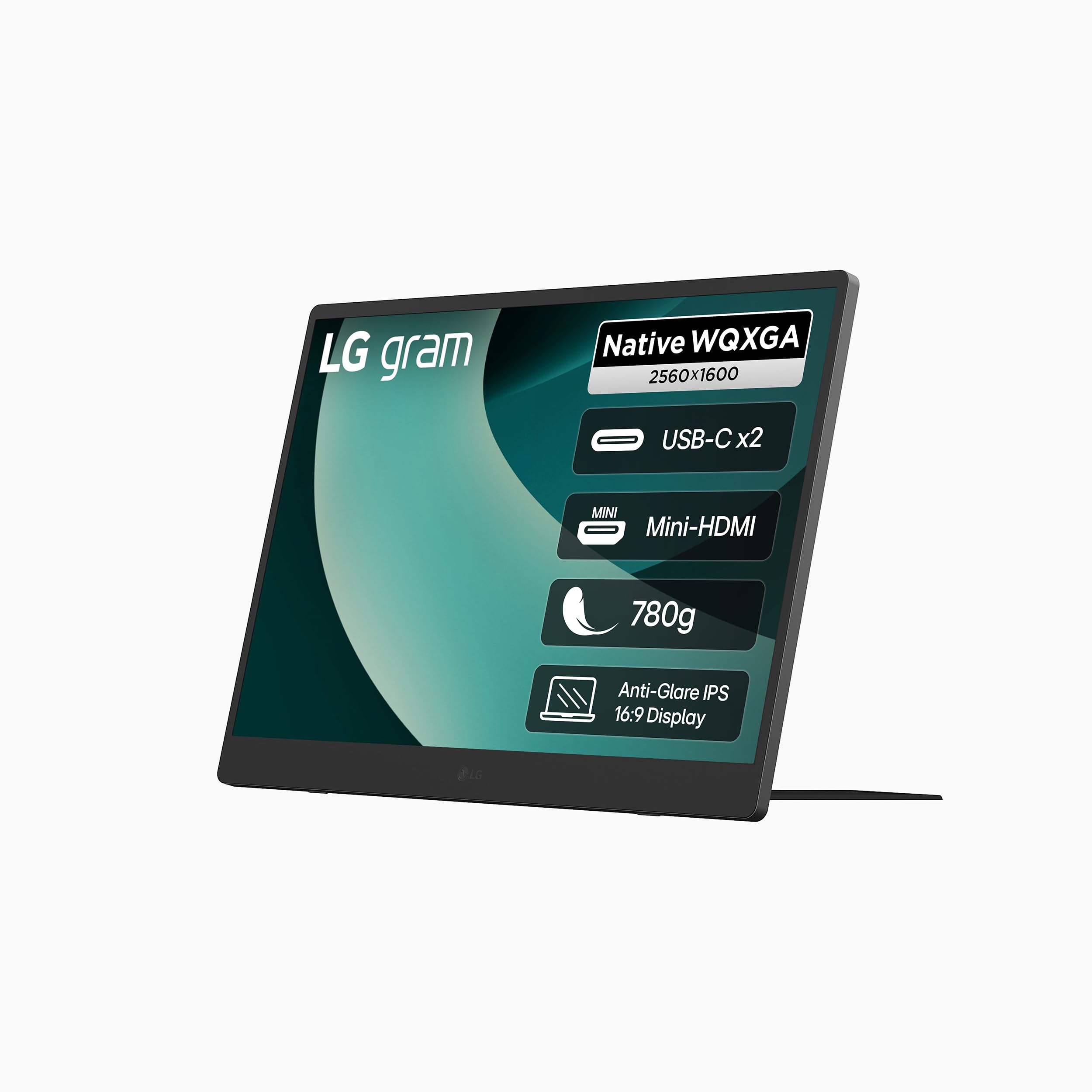 LG gram +View 17MT70, 17 Zoll Portable Monitor, 16:10, WQXGA 2.560x1.600, DCI-P3 99%, 350 cd/m² Helligkeit, USB Typ-C