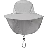 UPF 50+ Wide-Brim Sun Hat for Men Water-Repellent Gardening Hat for Women Outdoor Fishing Hat with Neck Cover