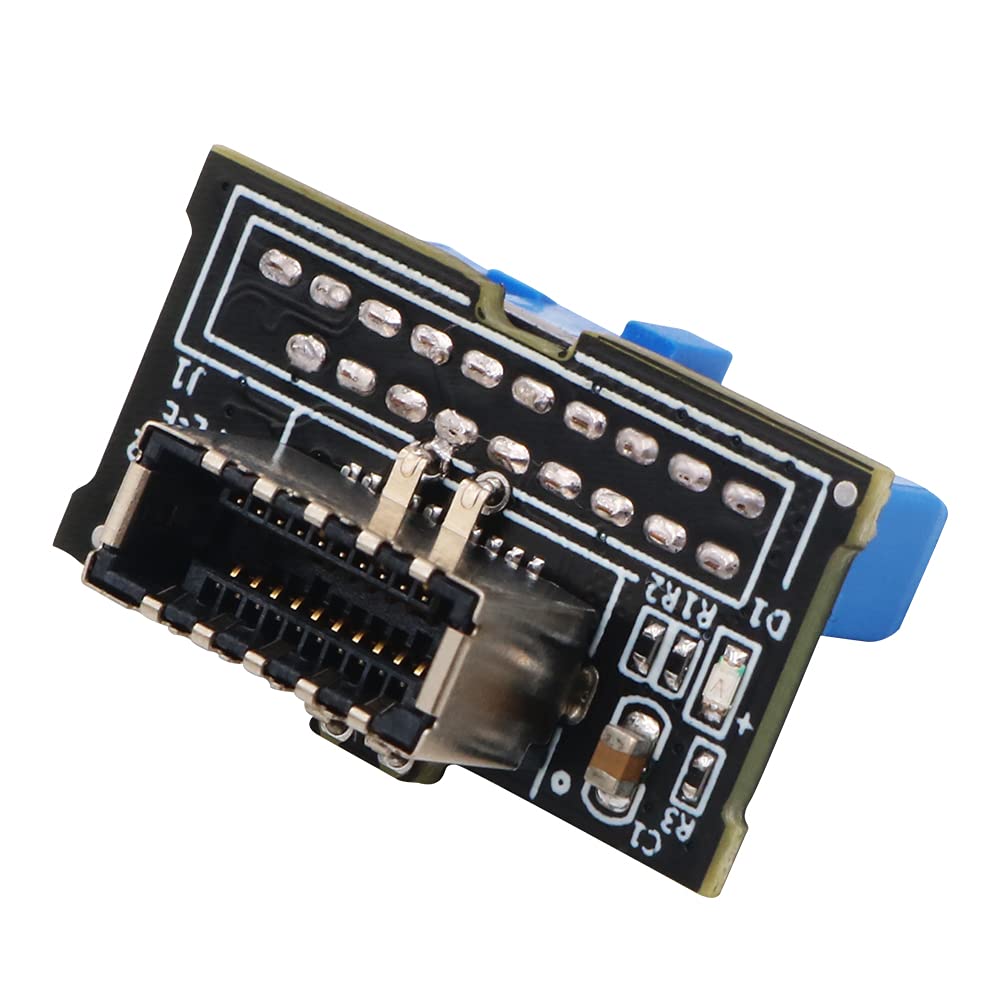 LeHang Vertical USB 3.1 Front Panel Socket Key-A Type-E to USB 3.0 20Pin Header Male Extension Adapter