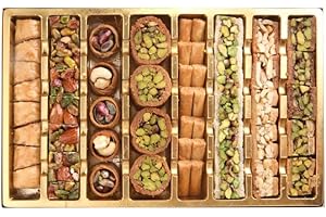 Al Nejmah Sweets Since 1970 Premium Assorted Baklava Pastry Gift Box | 100% Natural Pistachio, Pine Nut, Cashew, Almond | Traditional Dessert | No Preservatives, No Additives | Net Weight 1.1lbs