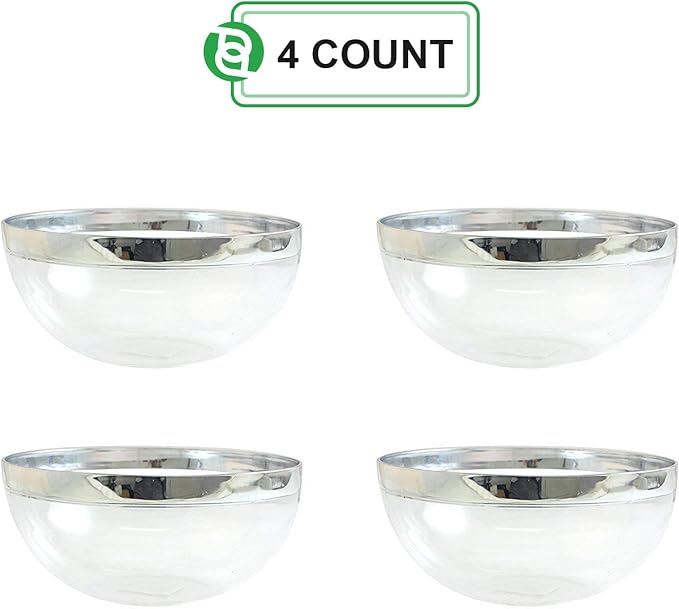 Party Bargains Plastic Serving Bowl, Color Crystal Clear