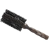 Ibiza Hair Professional Boar Hair Round Brush (H Series) Hybrid Uniform or Swirled Boar/Nylon Bristles & Hardwood Handle, Create Beachy Waves & Curls, For Course or Frizzy Hair, Add Texture & Shine