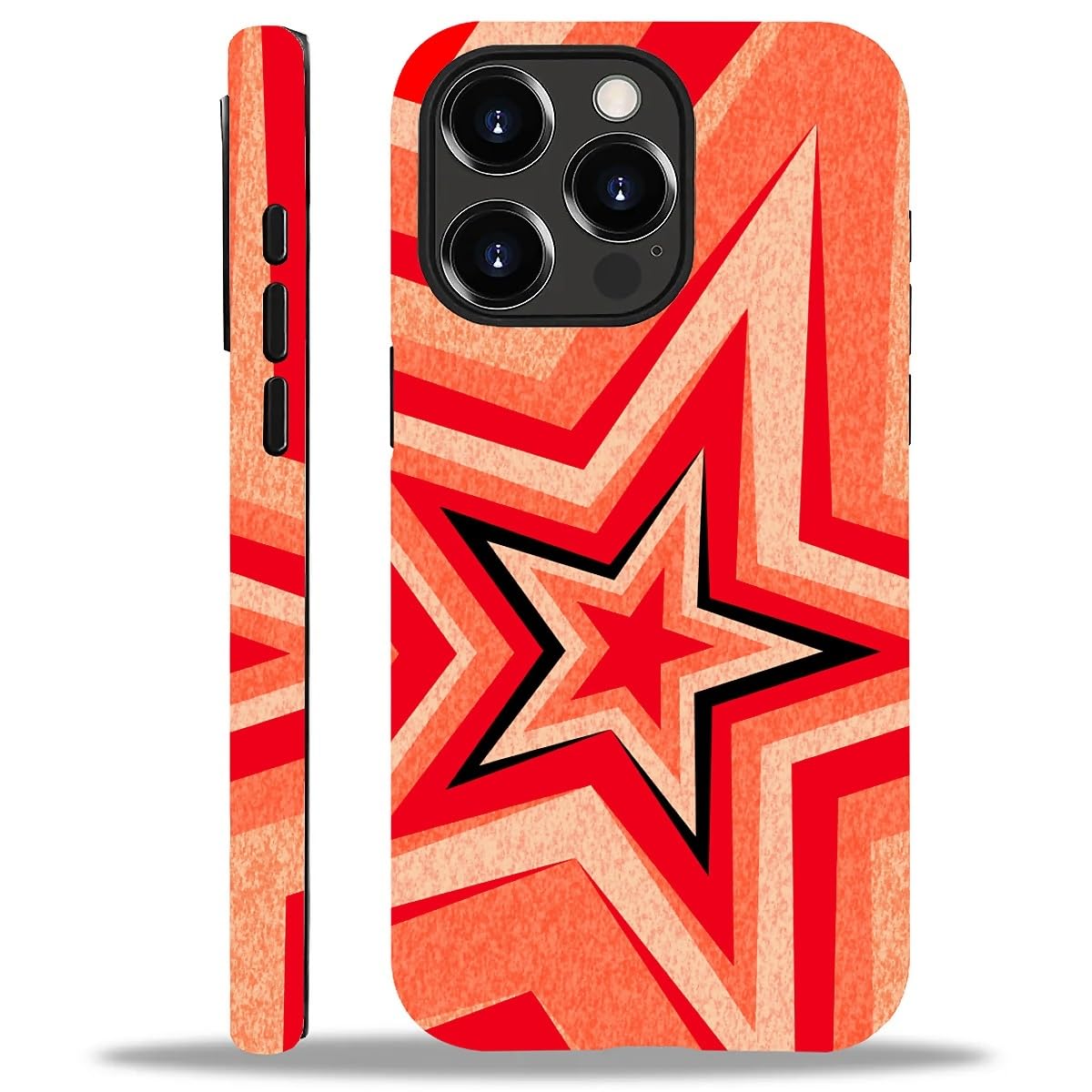Photo 1 of Zeggi Case for iPhone 15 Pro(Compatible with MagSafe),Soft TPU+Hard Acrylic 2-in-1 Matte Phone Cover for Women/Men,Shockproof Anti-Scratch Protective Case for iPhone 15 Pro-Pentagonal Star