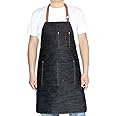EODIEBN Denim Apron with Adjustable Unisex Multi-Pockets for Kitchen Crafting Cooking
