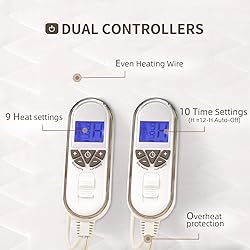 Bwarm Premium Multi-Zone Heated Mattress Pad Cal