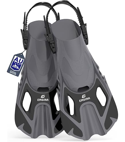 Palmes De Natation Courtes En Silicone Pour Enfants - Taille XXS, Bleu Arc-en-Ciel, Pour Piscine Et Plage - 8