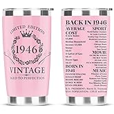 NGLIV 80th Birthday Gift for Women Men，80 Year Old Birthday Gifts for Women，Tumbler 20 oz Stainless Steel Vacuum Insulated Tumblers Womens 80th Birthday Gift Ideas Pink