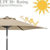 Christow Tilting Garden Parasol Umbrella UV Protective Polyester Canopy with view 5